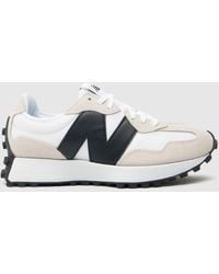 New Balance - 327 Trainers In White & Black - Lyst