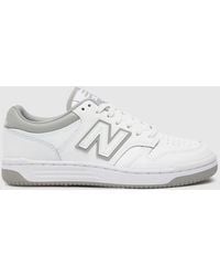 New Balance - Nb 480 Trainers In White & Grey - Lyst