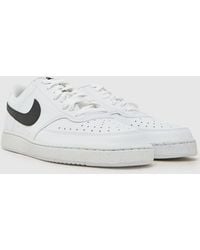 Nike - Court Vision Trainers In White & Black - Lyst