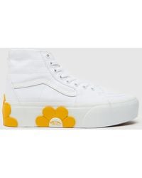 Vans - Sk8-hi Tapered Stackform Trainers In White & Yellow - Lyst