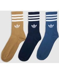 adidas - Org Stripe Crew Socks 3Pk - Lyst