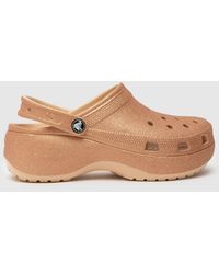 Crocs™ - Classic Platform Glitter Clog Sandals In - Lyst