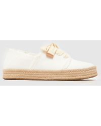 TOMS - Carolina Lace Up Flats - Lyst