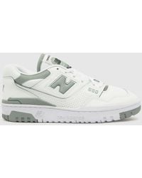 New Balance - Bbw550 Trainers In White & Green - Lyst