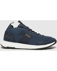 hugo boss titanium knit trainers