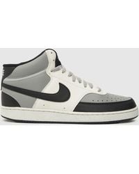 Nike - Court Vision Mid Trainers In Black & Grey - Lyst