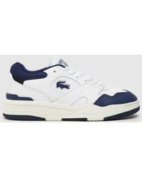 Lacoste - Lineshot Trainers In Navy & White - Lyst