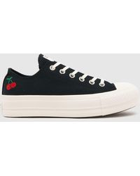 Converse - All Star Lift Ox Cherry On Trainers In - Lyst