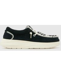 HEYDUDE - Wendy Comf Suede Crochet Trainers - Lyst