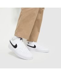 Nike - Court Vision Trainers In White & Black - Lyst