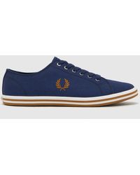 Fred Perry - Kingston Trainers In Navy & Gold - Lyst