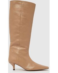 schuh - Darce Leather Wide Leg Knee Boots - Lyst