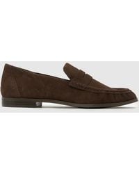 schuh - Lewis Suede Ruched Loafer Flats - Lyst