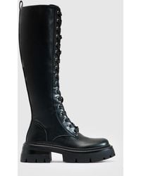 SIMMI - Damara Lace Up Knee High Boots - Lyst