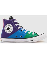 Converse - All Star Hi Pride Trainers In Black & Navy - Lyst