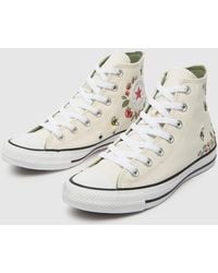 Converse - All Star Hi Bees And Berries Trainers In White & Green - Lyst