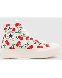 Converse - All Star Lift Hi Cherry On Trainers In - Lyst