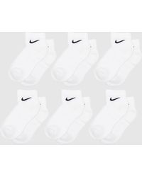 Nike - White & Black Everyday Ankle Socks 6 Pack - Lyst