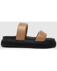 Schuh - True Padded Slide Sandals In Natural - Lyst