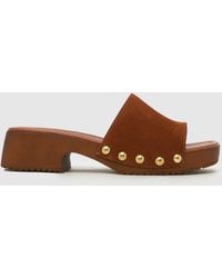 schuh - Verity Suede Clog Sandals - Lyst