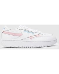 Reebok - Club C Double Revenge Trainers In White & Pink - Lyst