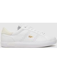 Lacoste - Powercourt Trainers In White & Gold - Lyst