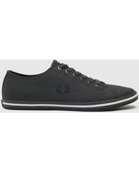 Fred Perry Kingston Twill Plimsolls In Black for Men | Lyst UK