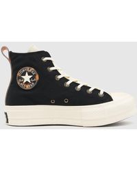 Converse - All Star Lift Hi Tortoise Trainers In Black & Brown - Lyst