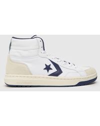 Converse - Pro Blaze V2 Trainers In White & Blue - Lyst