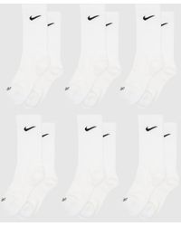 Nike - White & Black Crew Socks 6 Pack - Lyst