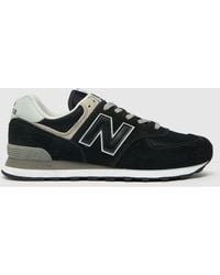 New Balance - 574 Trainers In Black & White - Lyst