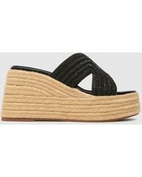 schuh - Valeta Raffia Wedge Sandals - Lyst