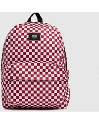 Vans - White & Red Old Skool Check Backpack - Lyst