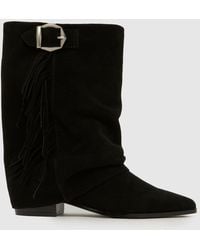 schuh - Dizzy Suede Tassel Western Boots - Lyst