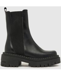 Schuh - Ladies Andrea Leather Chunky Chelsea Boots - Lyst