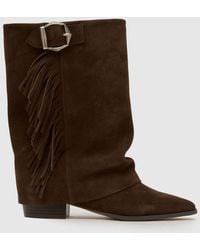 schuh - Dizzy Suede Tassel Western Boots - Lyst