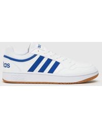 adidas - Hoops 3.0 Trainers In White & Blue - Lyst