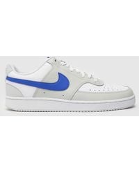 Nike - Court Vision Trainers In White & Blue - Lyst