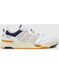 K-swiss - Si-18 Rival Trainers In White & Gold - Lyst
