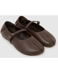 schuh - Lusan Split Toe Leather Ballet Flats - Lyst