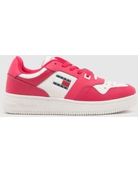 Tommy Hilfiger - Basket Sneaker Trainers In White & Pink - Lyst