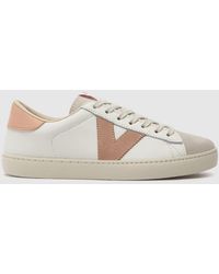 Victoria - Berlin Leather Trainers In White & Pink - Lyst