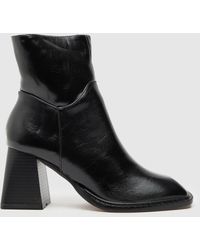 Schuh - Ladies Bailey Square Toe Block Heel Boots - Lyst