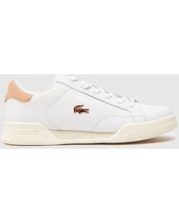 Lacoste - Twin Serve Trainers In White & Pink - Lyst