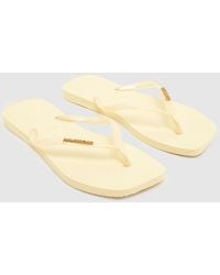 Havaianas - Slim Square Logo Metallic Sandals - Lyst