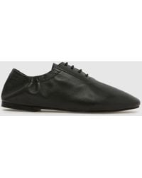 schuh - Linear Leather Lace Up Flats - Lyst
