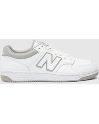 New Balance - 480 Trainers In White & Grey - Lyst