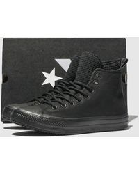 converse black all star utility draft boot hi trainers