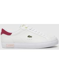 Lacoste - Powercourt Trainers In White & Pink - Lyst