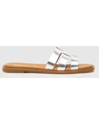 Schuh - Tierney Leather Slider Sandals In - Lyst